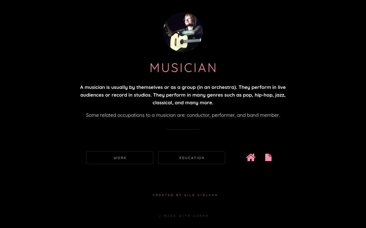 Carrd profile picture for @musician